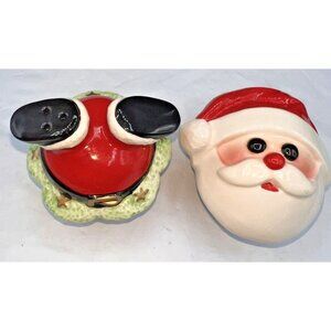 Appletree  Santa Claus Cupcake Ceramic Salt and Pepper Shaker Set Holiday Table